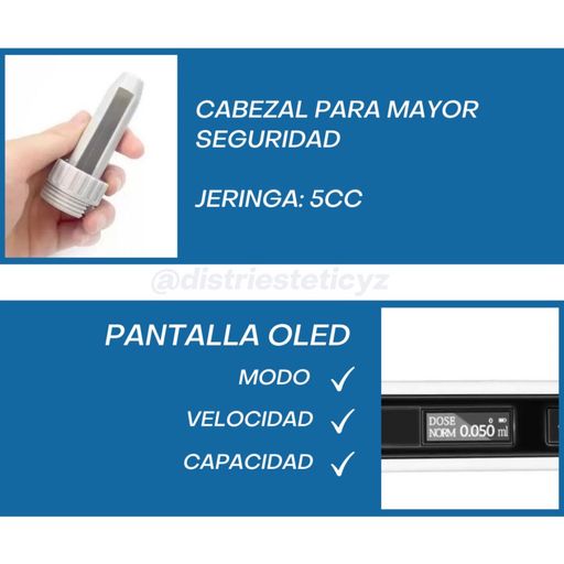 Sistema de aplicación precisa para tratamientos estéticos profesionales.