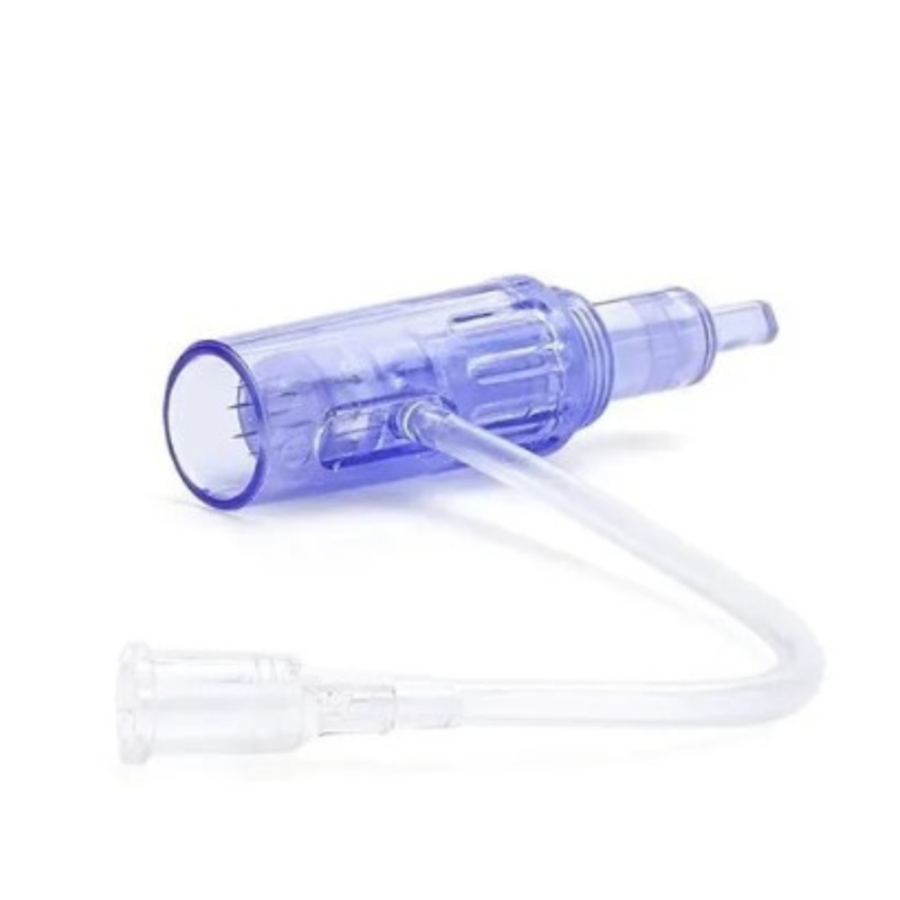 Cartucho de aguja desechable para equipo inyector de mesoterapia.