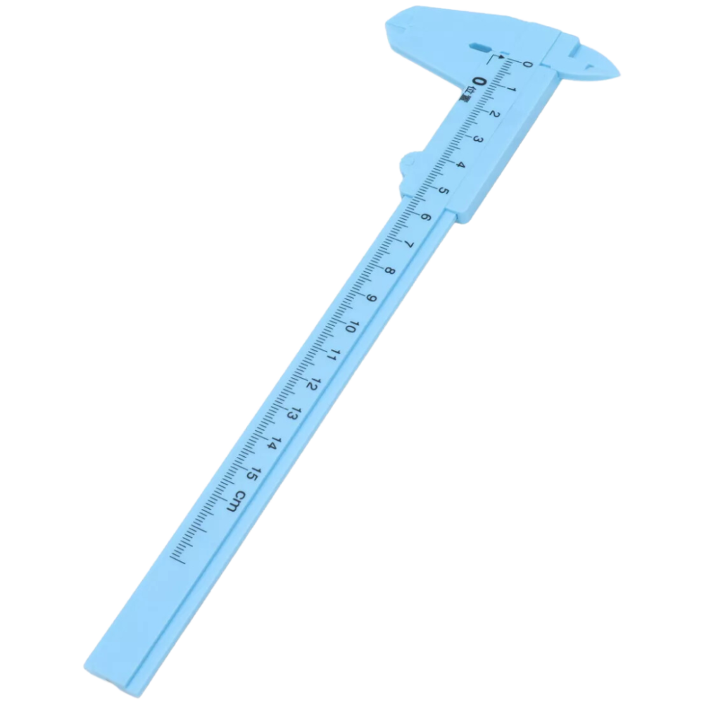 Herramienta precisa para medir simetría facial en procedimientos de diseño y maquillaje permanente.