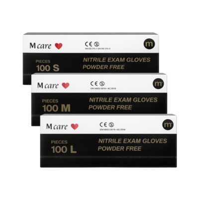 M care Guantes negros nitrilo