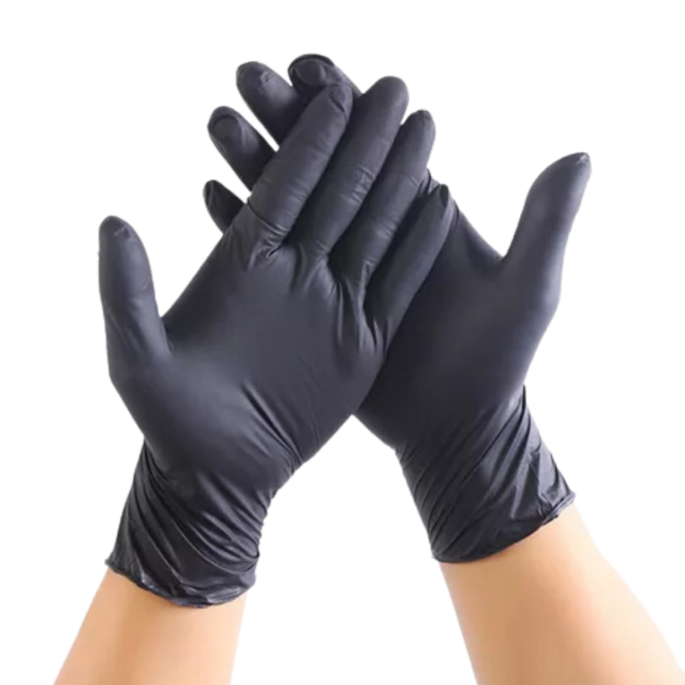 M care Guantes negros nitrilo