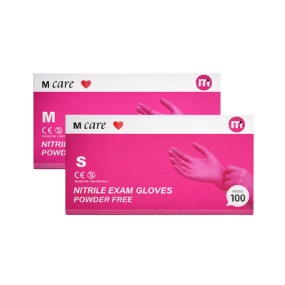Guantes de nitrilo rosa