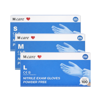 M care Guantes azules nitrilo