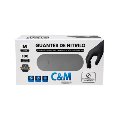 C&M Guantes Nitrilo Negros M