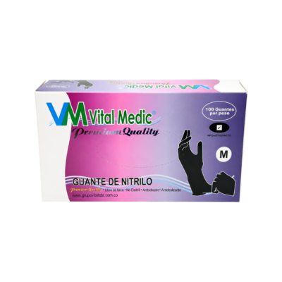 Guantes Nitrilo Negros Vital Medic